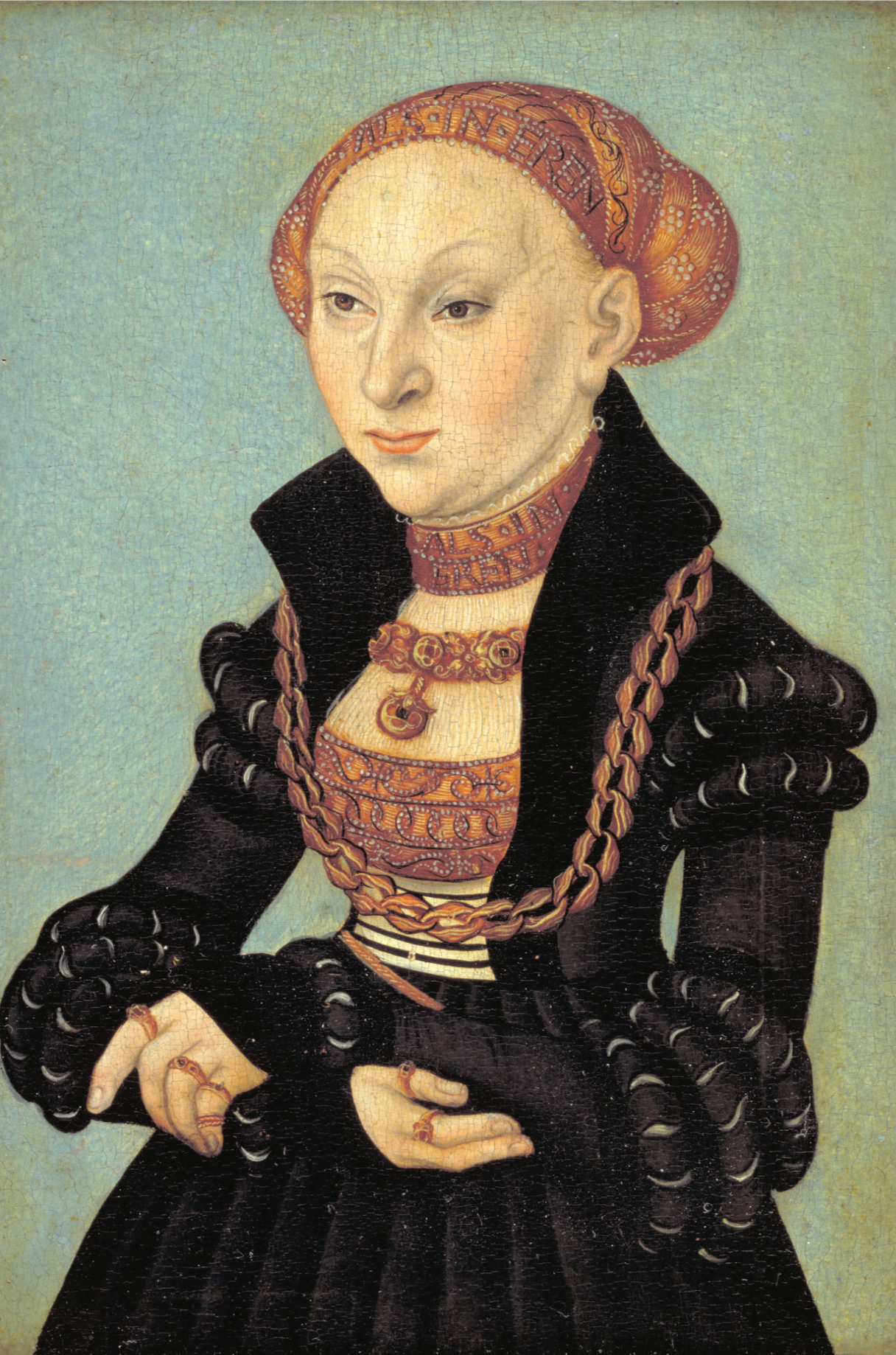Portrait of the Electress Sibyl of Saxony by Lucas Cranach, 1933 - Postcard