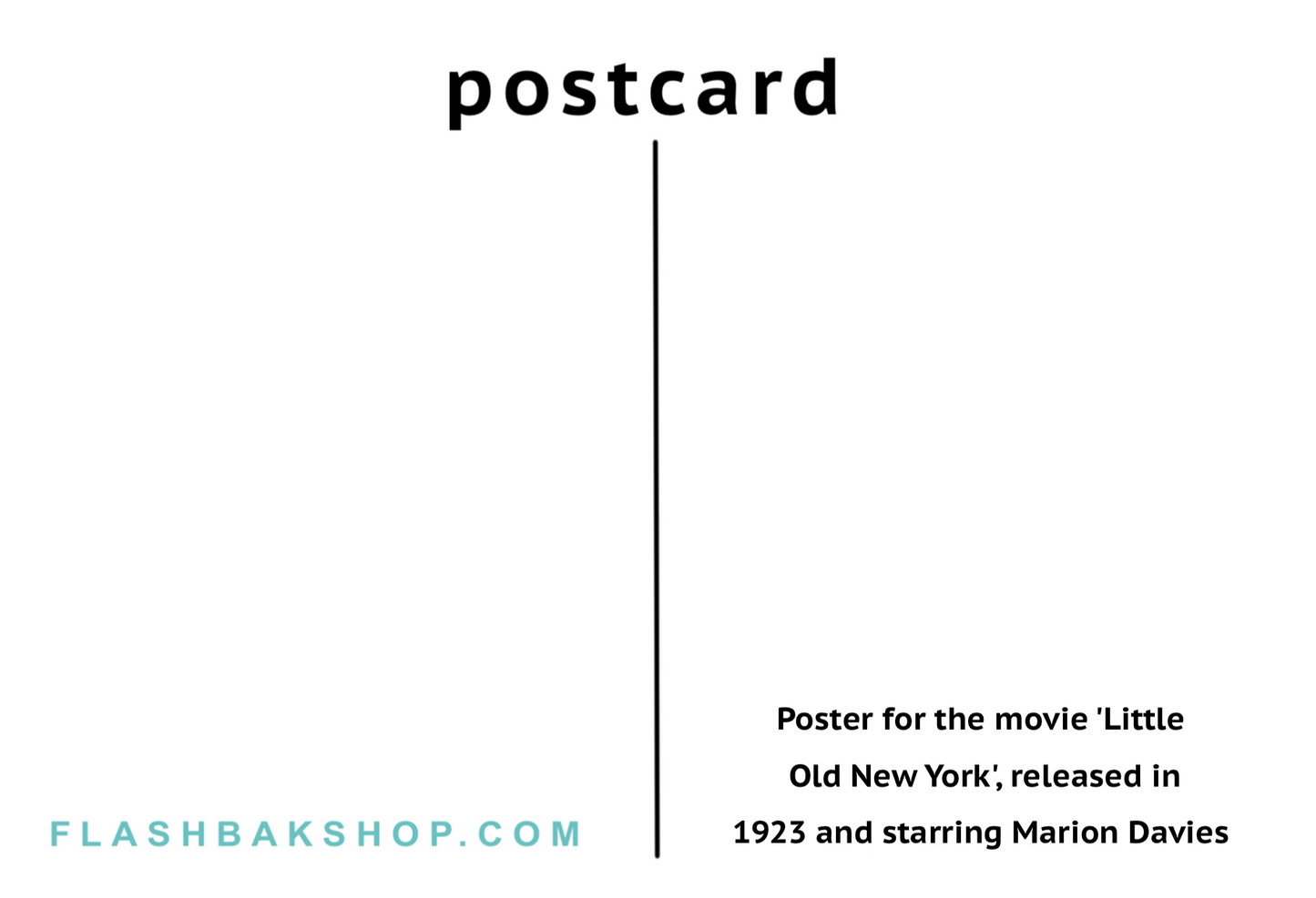 Little Old New York avec Marion Davies, 1923 - Carte postale