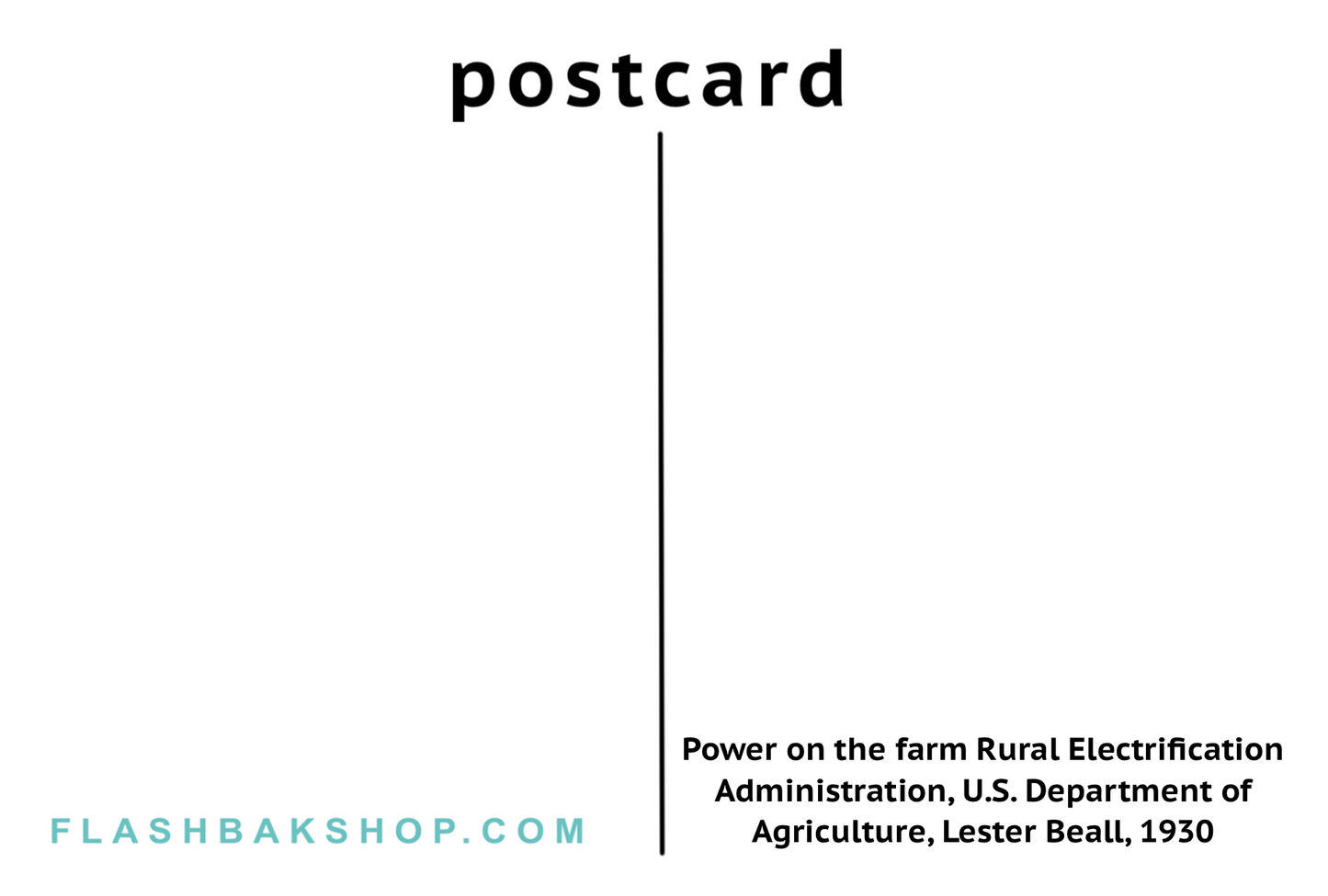 Power on the Farm, Rural Electrification Administration, U.S. Department of Agriculture by Lester Beall, 1930 - Postcard