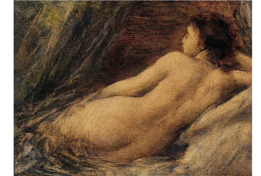 Desnudo reclinado de Henri Fantin-Latour - 1874 - Postal