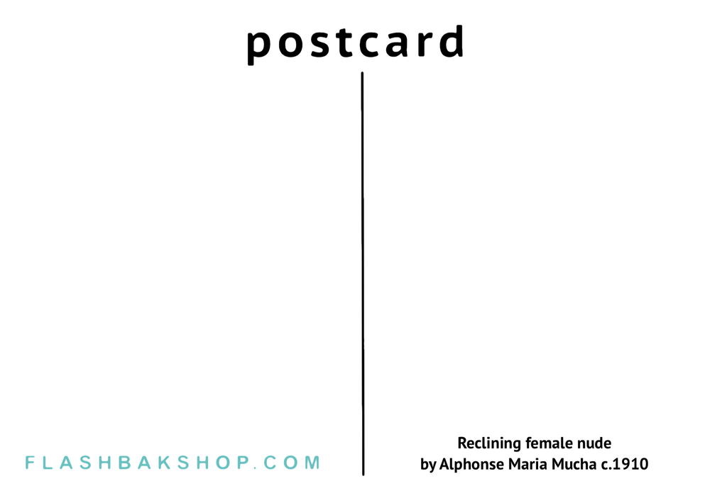 Reclining nude woman by Alphonse Maria Mucha c.1910 - Postcard