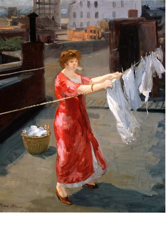 Red Kimono on the Roof by John Sloan, 1912 - Postcard