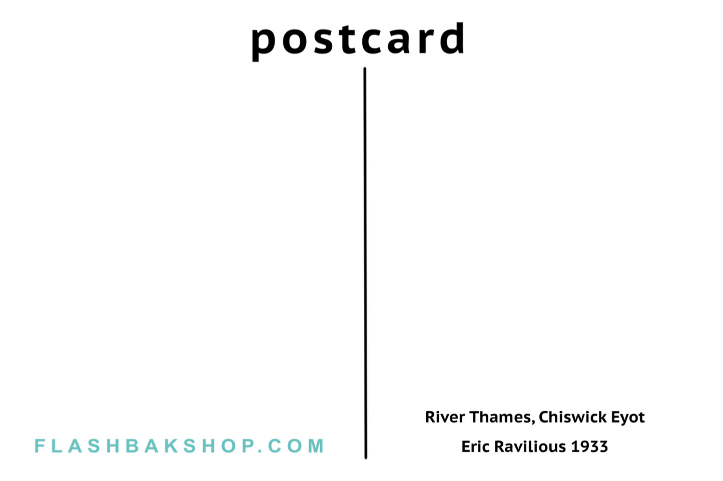 Tamise, Chiswick Eyot par Eric Ravilious, 1933 - Carte postale
