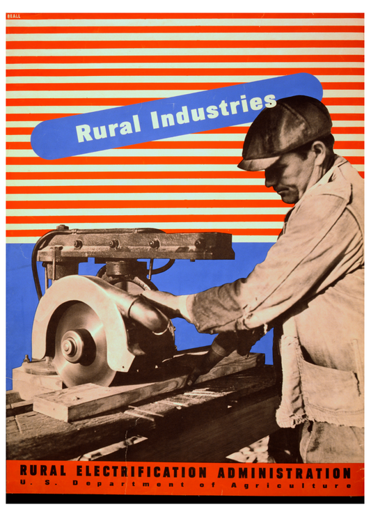 Rural Industries, Rural Electrification Administration, U.S. Department of Agriculture by Lester Beall, 1930 - Postcard