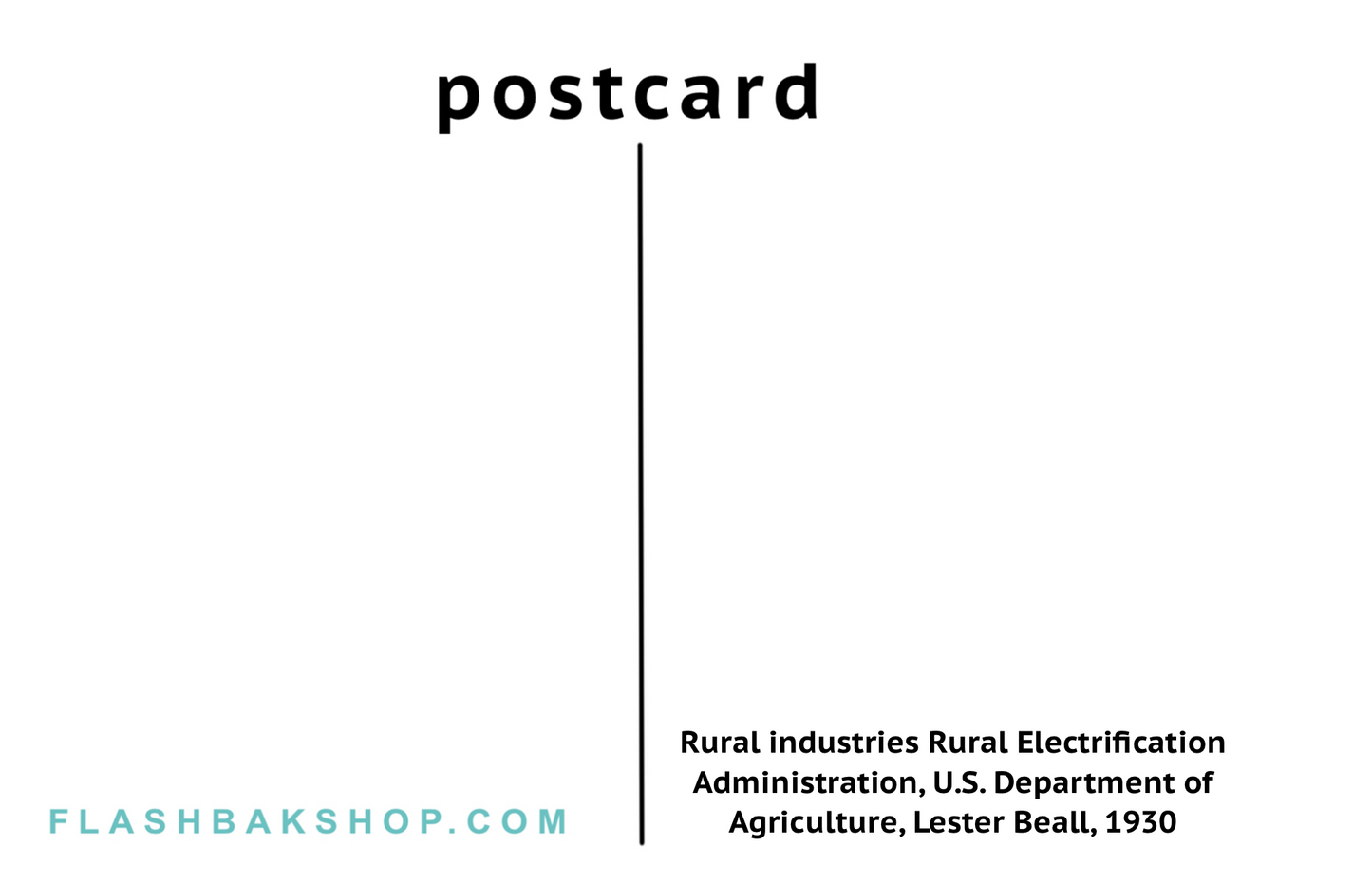 Industrias rurales, Administración de electrificación rural, Departamento de agricultura de EE. UU. por Lester Beall, 1930 - Postal