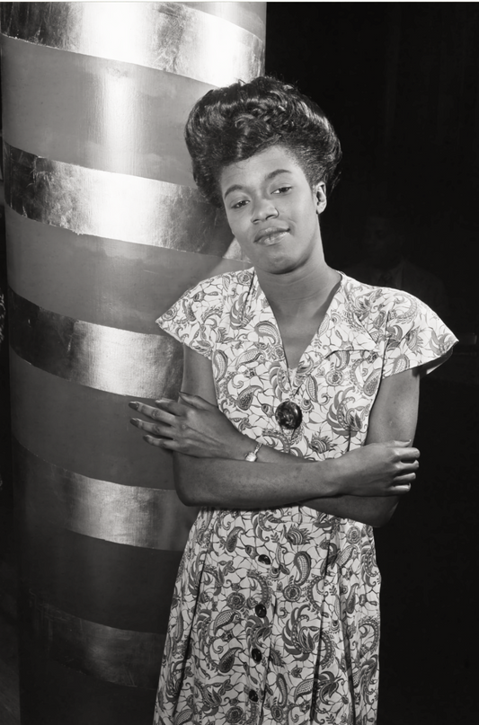 Sarah Vaughan at Cafe Society (Downtown), NYC by William P. Gottlieb, c.1946 II - Postcard