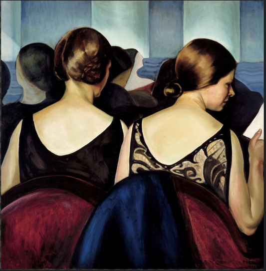 At the Theatre by Prudence Heward, 1928 - Square Greeting Card