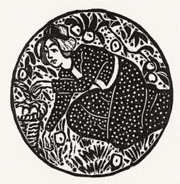 Christmas Card by Lucien Pissarro, 1925 - Square Greetings Card