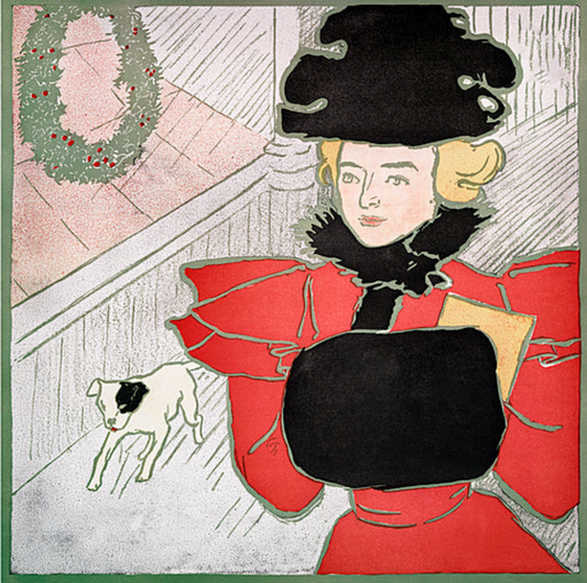 Christmas Shopping by Edward Penfield, c.1910 - Greetings Card
