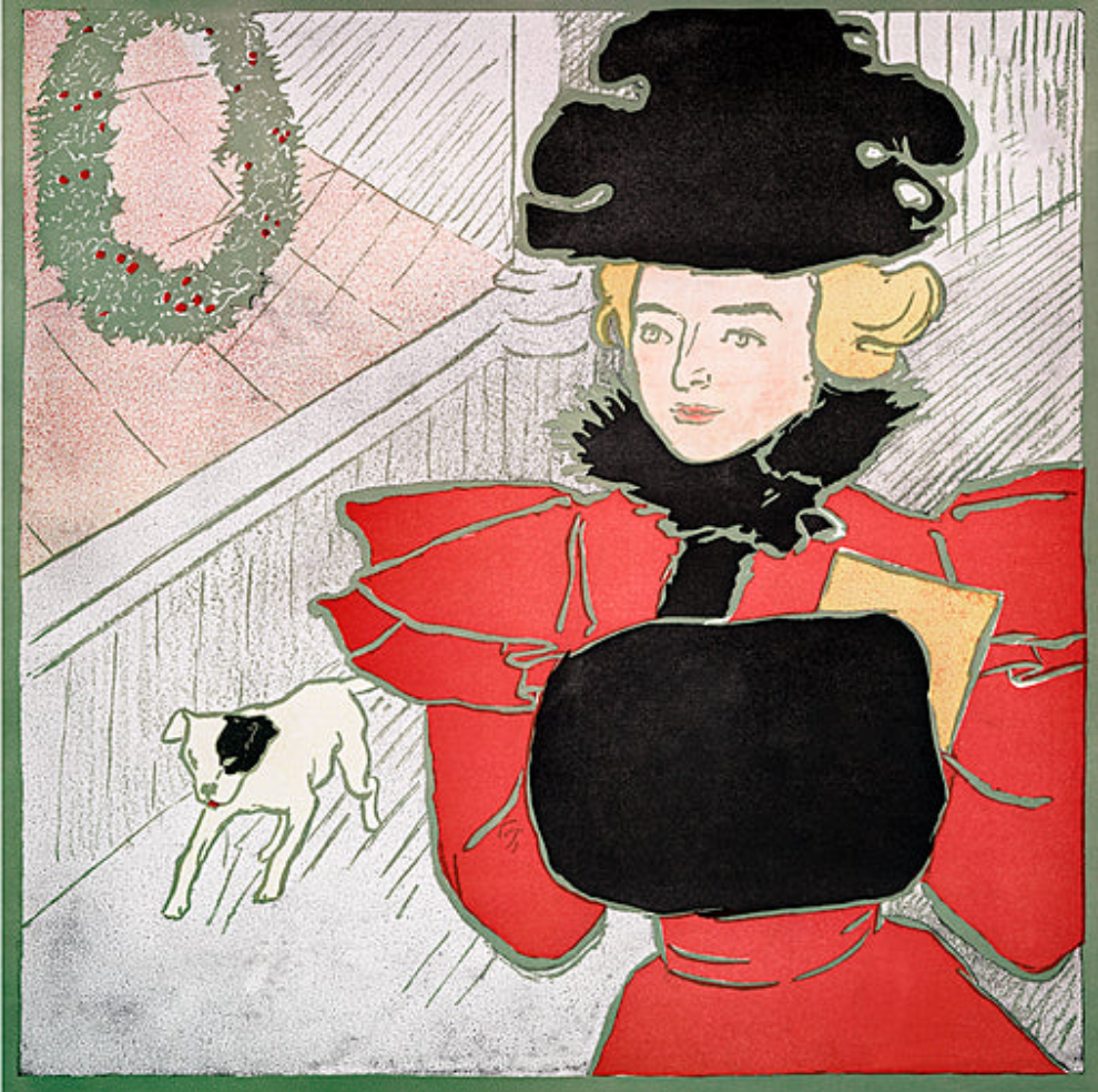 Christmas Shopping by Edward Penfield, c.1910 - Greetings Card