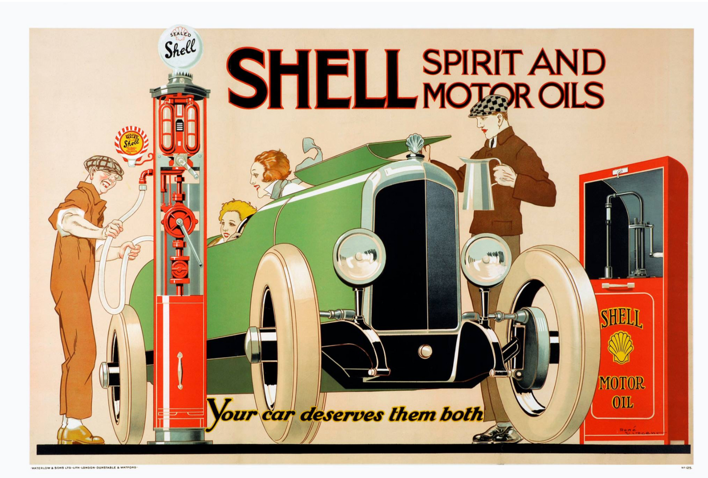 Shell advert by Rene Vincent, 1926 - Postcard
