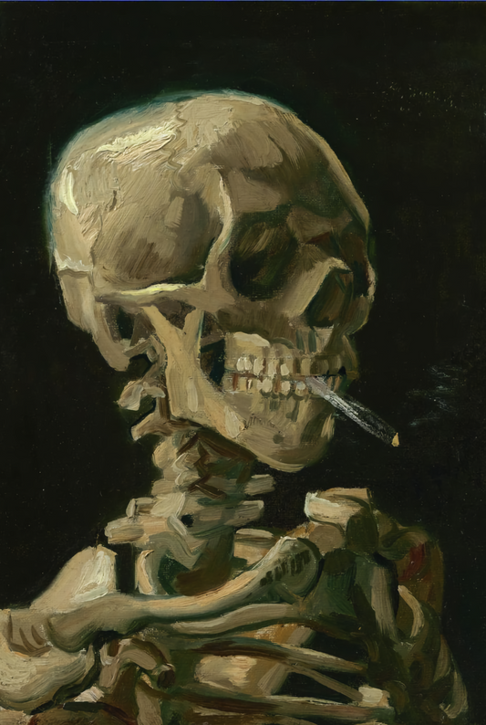 Esqueleto fumando de Van Gogh 1886 - Postal