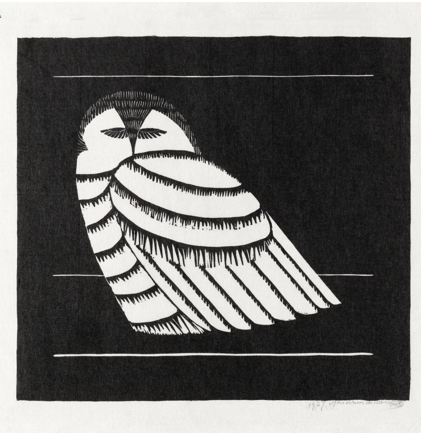 Snowy Owl (1927) by Samuel Jessurun de Mesquita, 1927 - Square Greeting Card