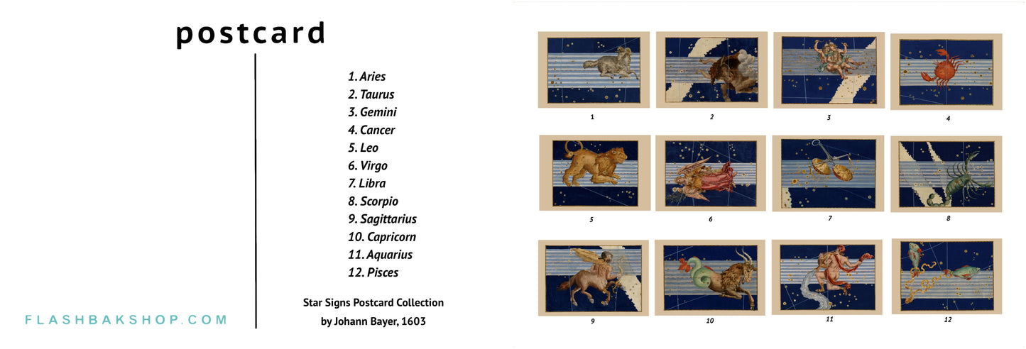 Zodiaque de Johann Bayer, 1603 - Collection de cartes postales