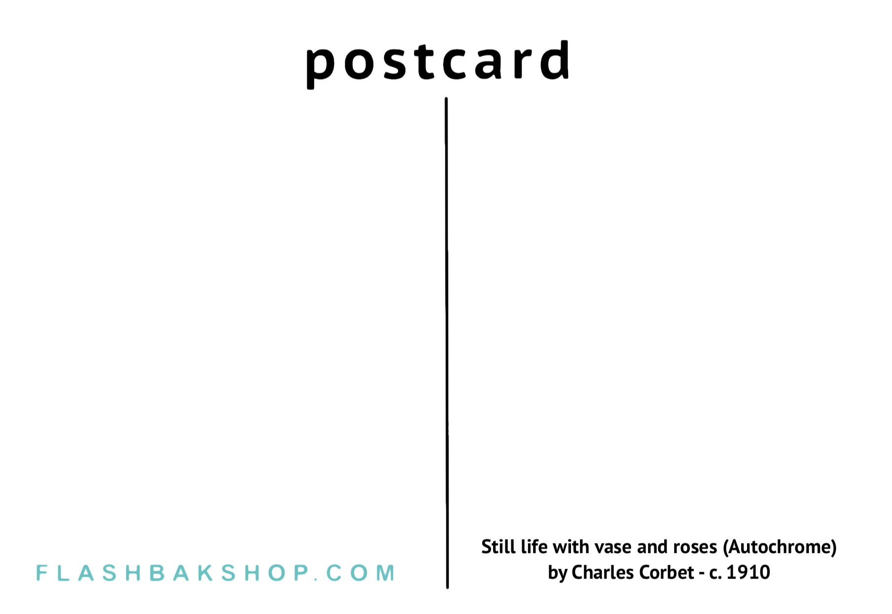 Still life with vase and roses (Autochrome) by Charles Corbet - c. 1910 - Postcard