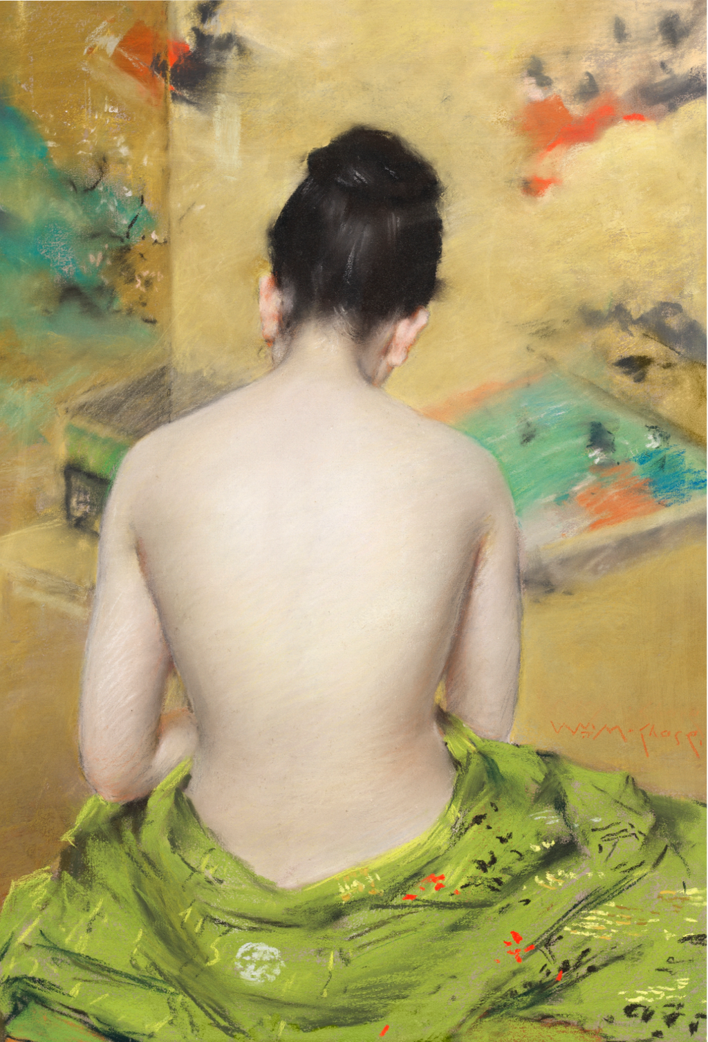 StudyofFleshColorandGold-WilliamMerrittChase-1888-Postcard