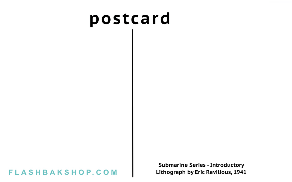 Submarine Series, Introductory Lithograph by Eric Ravilious, 1941 - Postcard