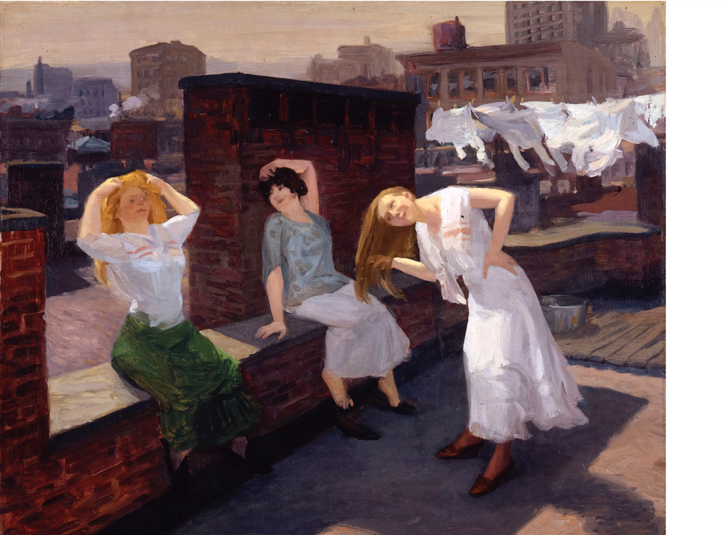 Sunday Women, Drying their Hair de John Sloan, 1912 - Postal