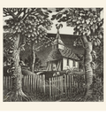 Sussex Church by Eric Ravilious c.1931 - Square Greeting Card