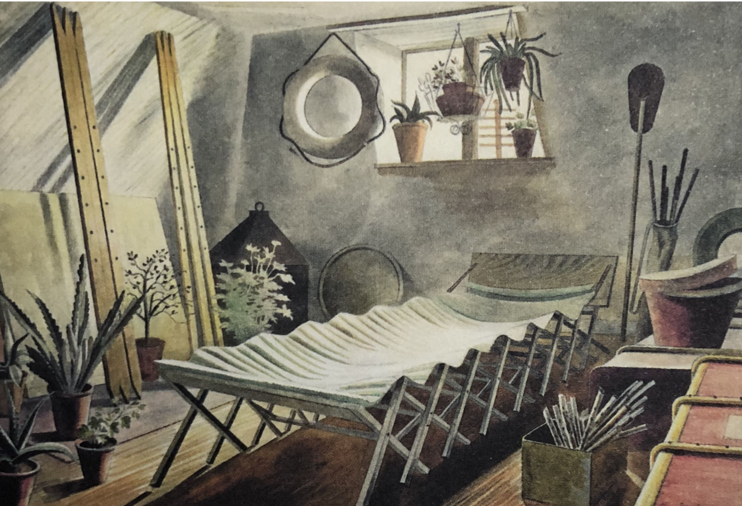 La chambre mansardée d'Eric Ravilious, 1934 - Carte postale