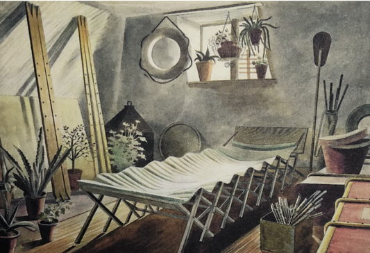 La chambre mansardée d'Eric Ravilious, 1934 - Carte postale
