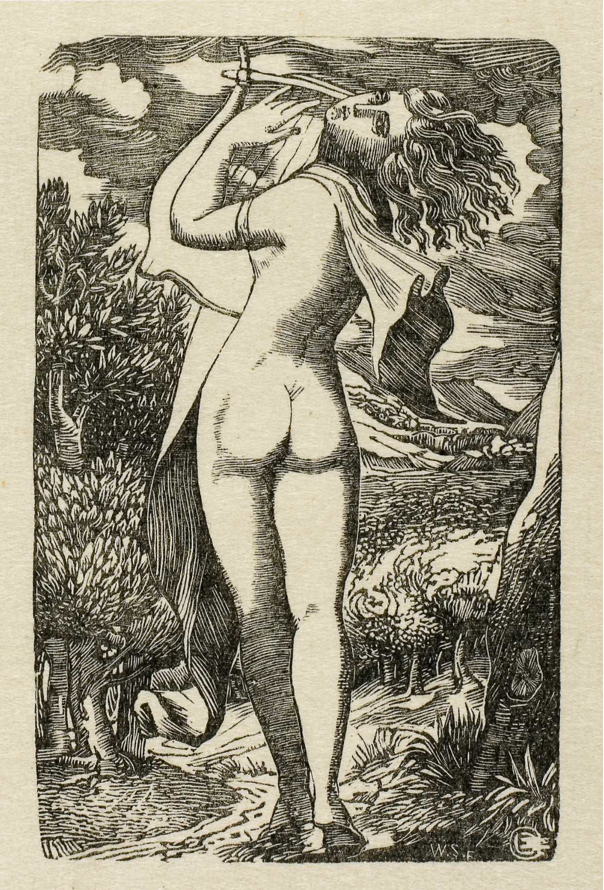 The Bacchante by Edward Calvert, c.1850 - Postcard