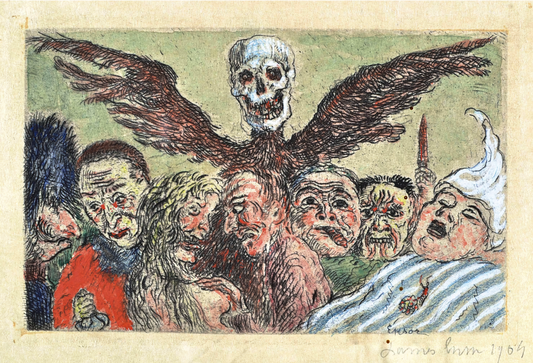 Los pecados capitales dominados por la muerte (versión en color) de James Ensor, 1904 - Postal