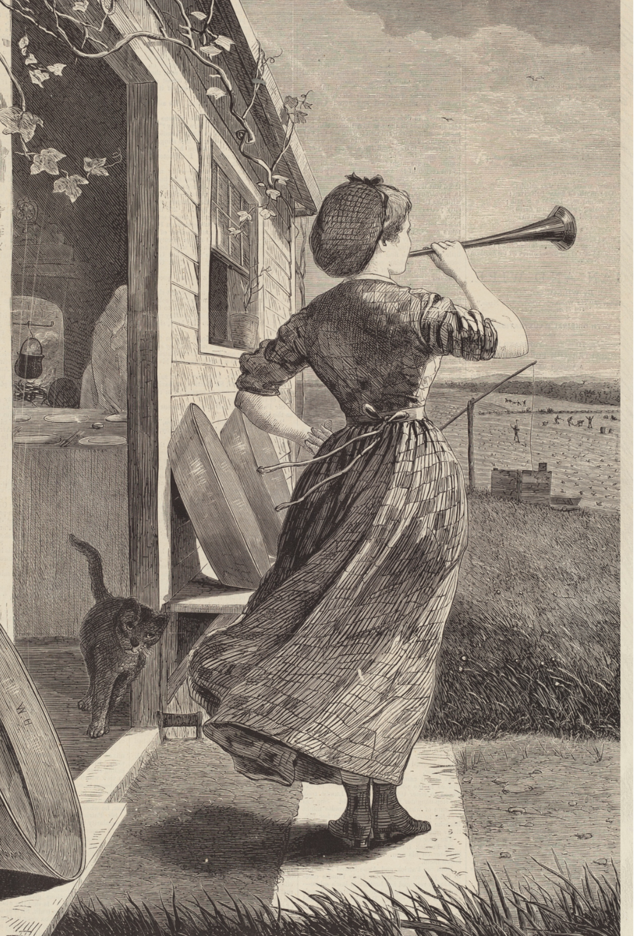 El cuerno de la cena de Winslow Homer, 1870 - Postal