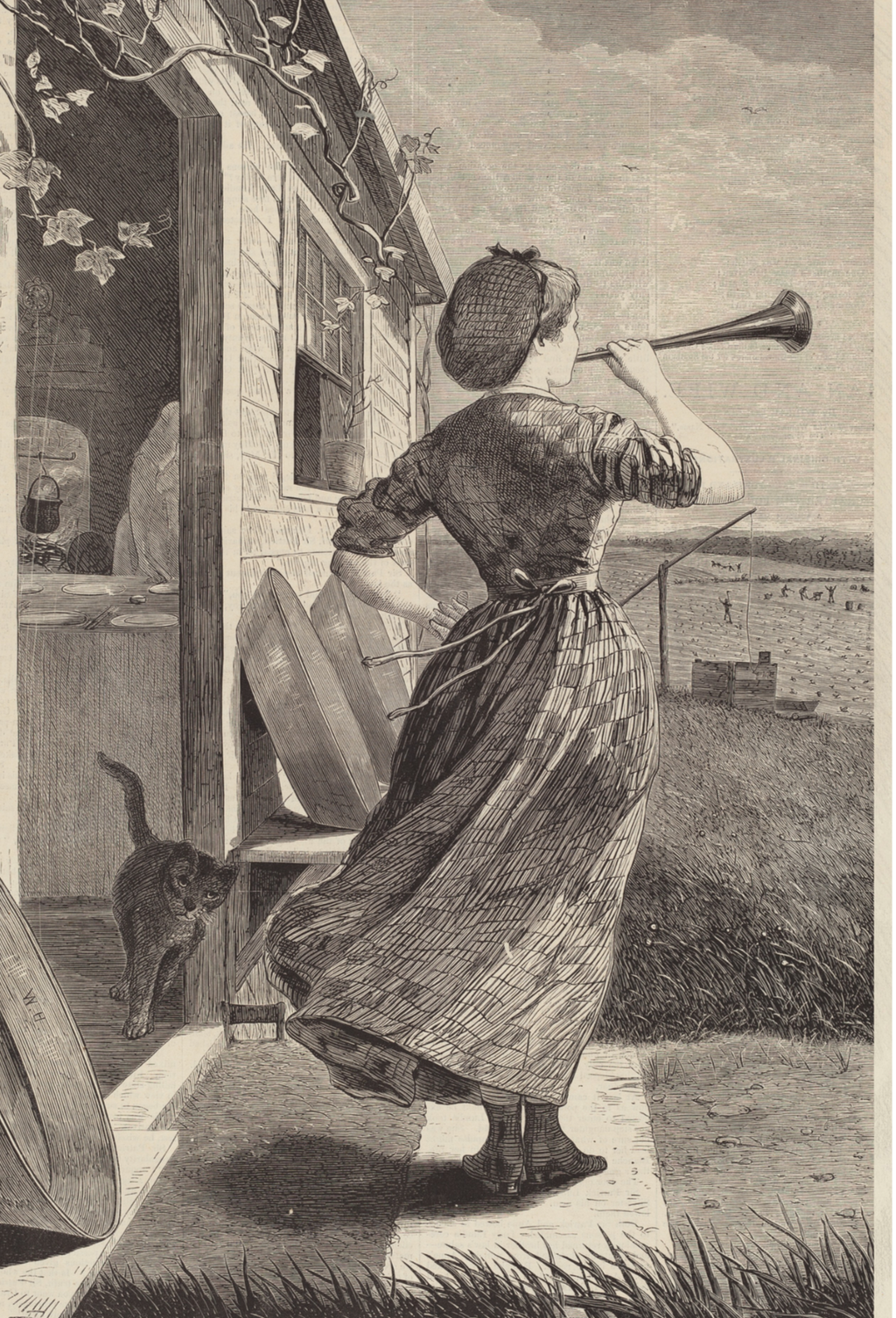 The Dinner Horn by Winslow Homer, 1870 - Postcard