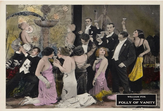 Drama de cine mudo The Folly of Vanity codirigido por Maurice Elvey y Henry Otto, 1924 - Postal