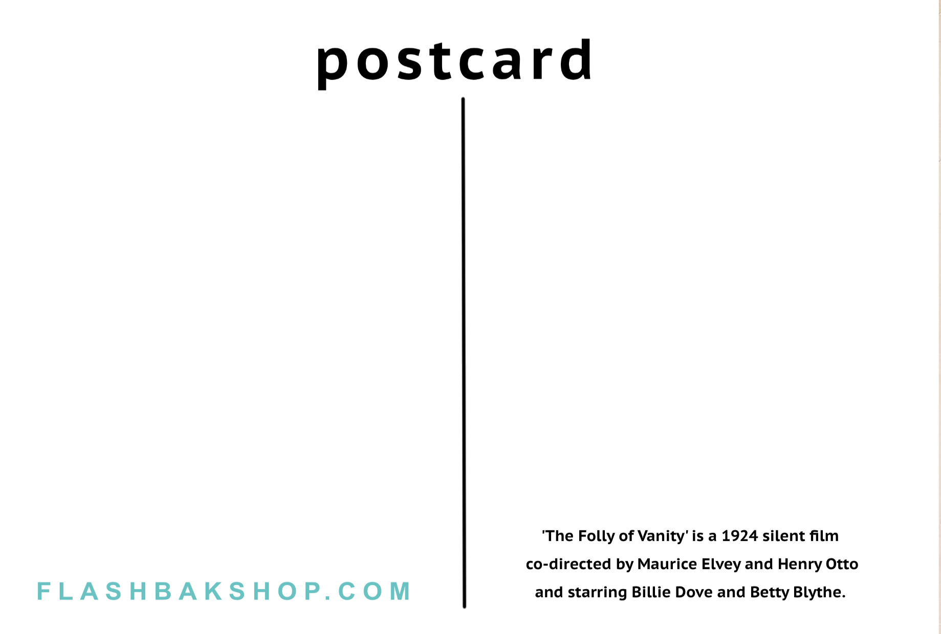 Drama de cine mudo The Folly of Vanity codirigido por Maurice Elvey y Henry Otto, 1924 - Postal