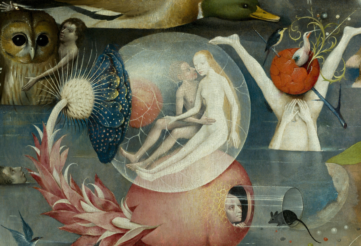 The Garden of Earthly Delights (detail 5) By Hieronymus Bosch, c.1500 - Postcard