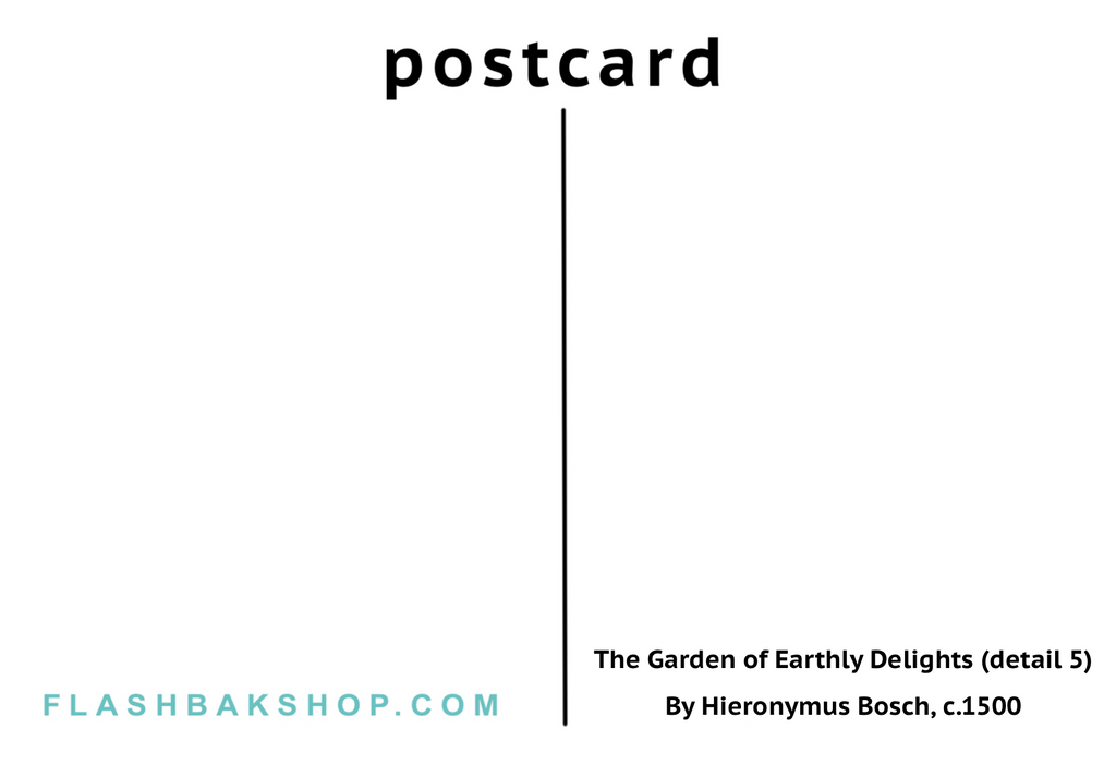 Le jardin des délices terrestres (détail 5) par Hieronymus Bosch, vers 1500 - Carte postale