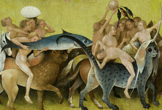 The Garden of Earthly Delights (detail 7) By Hieronymus Bosch, c.1500 - Postcard