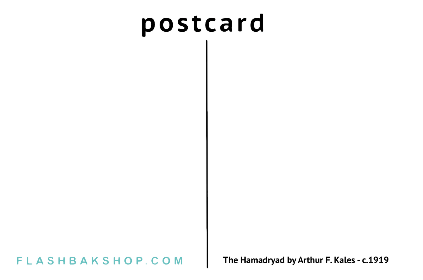 La Hamadryade par Arthur F. Kales - vers 1919 - Carte postale