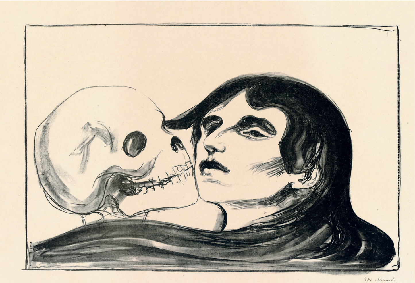 Le baiser de la mort d'Edvard Munch, 1899 - Carte postale