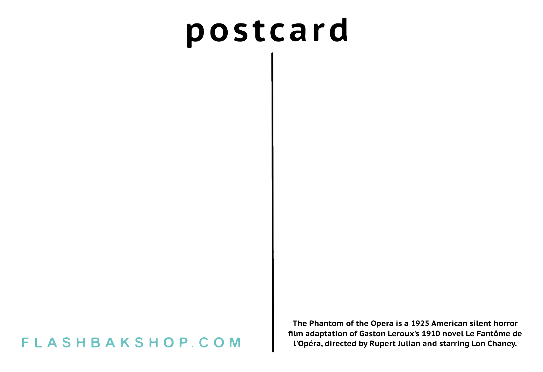 The Phantom of the Opera, 1925 - postcard