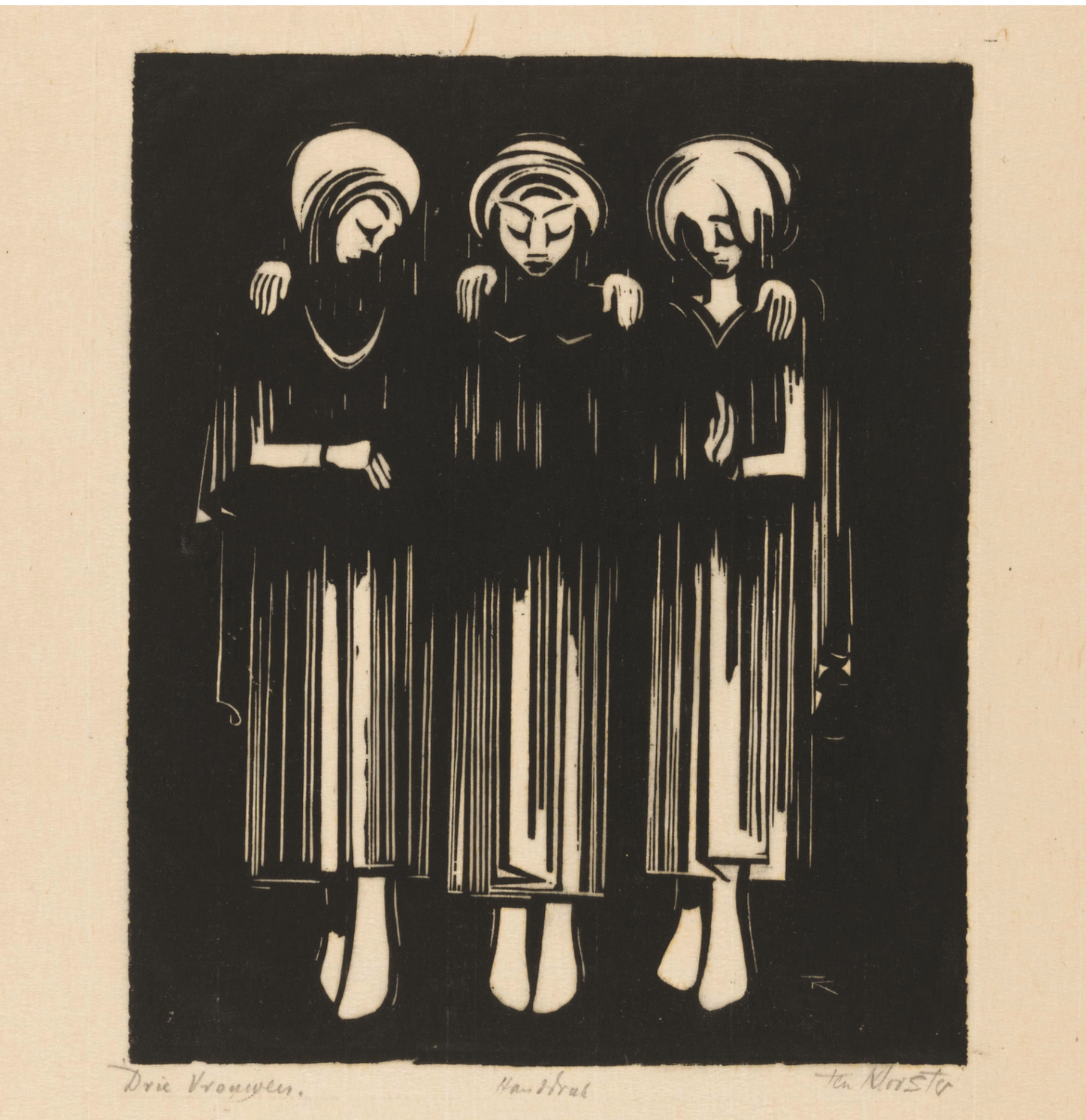 Trois femmes de Johannes Frederik Engelbert ten Klooster, 1921 - Carré Carte de vœux