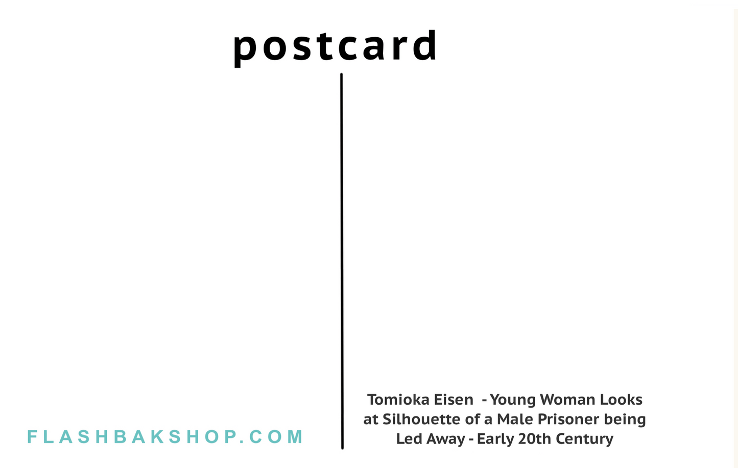 Jeune femme regarde la silhouette d'un prisonnier emmené par Tomioka Eisen, début du XXe siècle - Carte postale