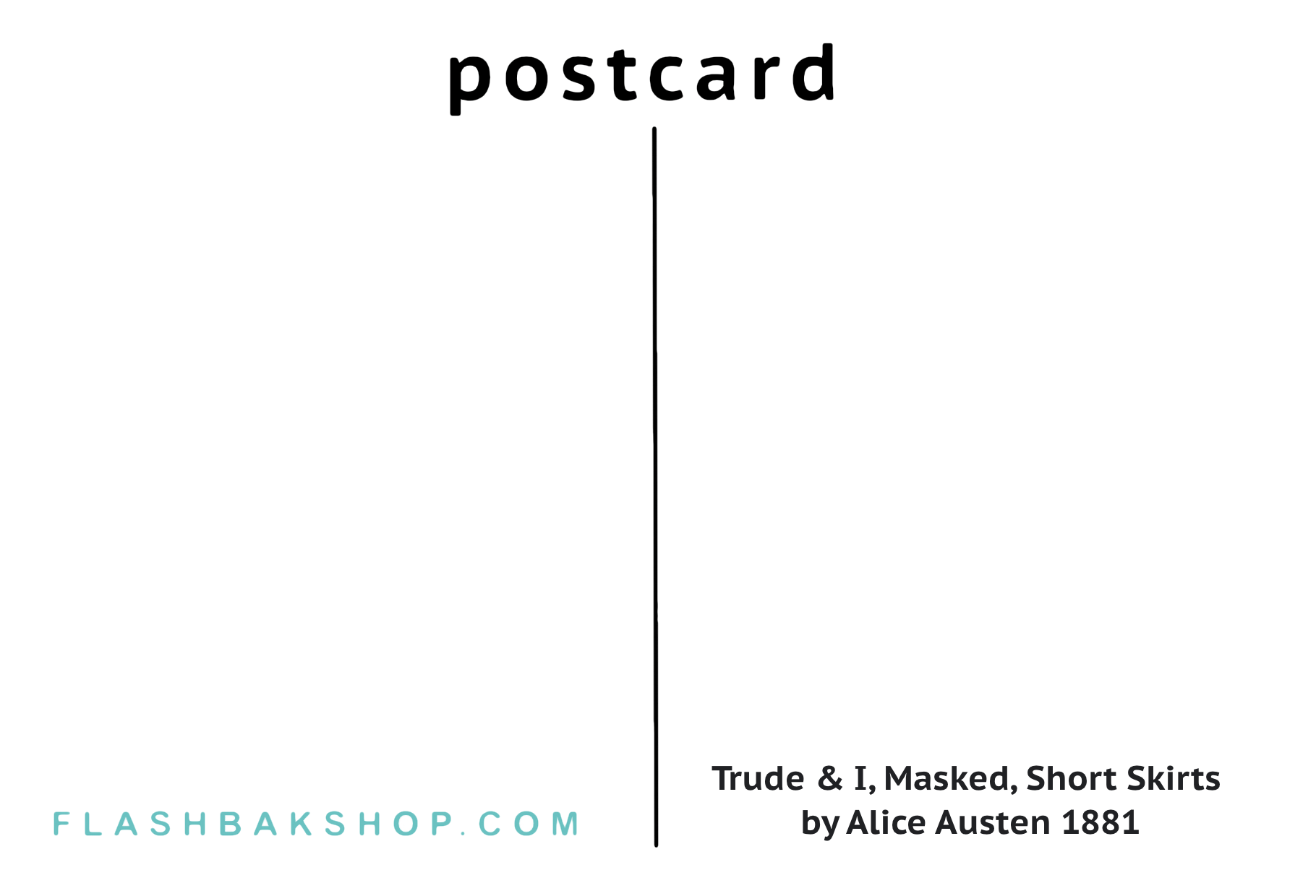 Trude & I, Masked, Short Skirts by Alice Austen, 1881 - Postcard