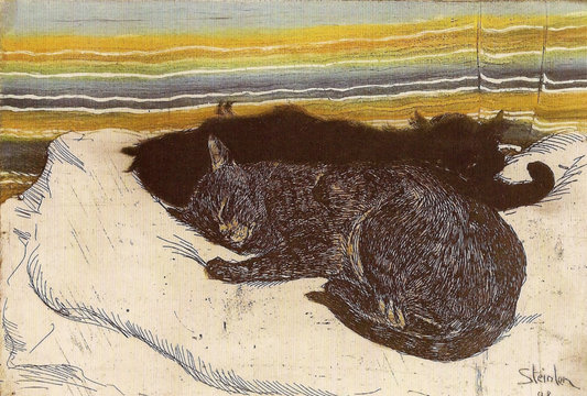 Dos gatos de Theophile Steinlen, 1898 - Postal