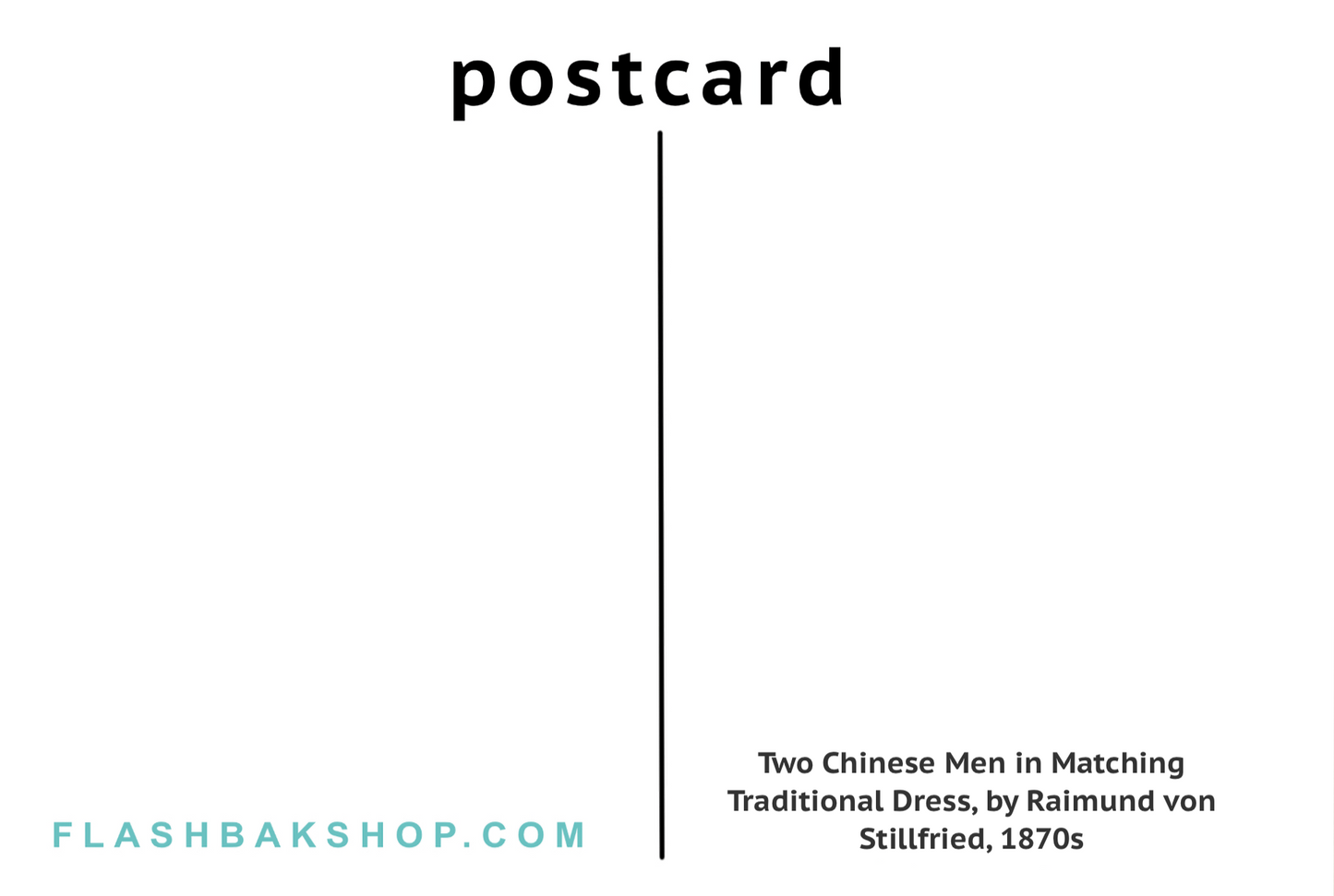 Deux hommes chinois en costume traditionnel assorti par Raimund von Stillfried, années 1870 - Carte postale