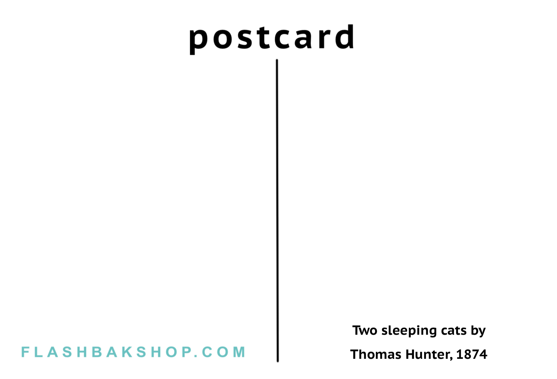 Two sleeping cats by Thomas Hunter, 1874 - Postcard