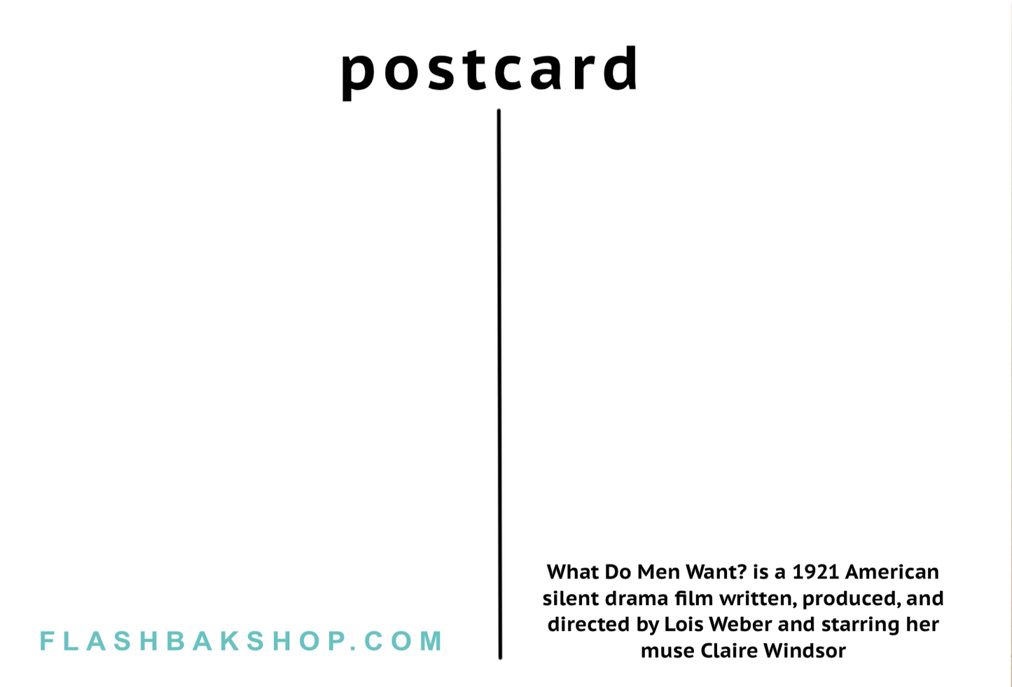 What Do Men Want, film dramatique muet, 1921 - Carte postale