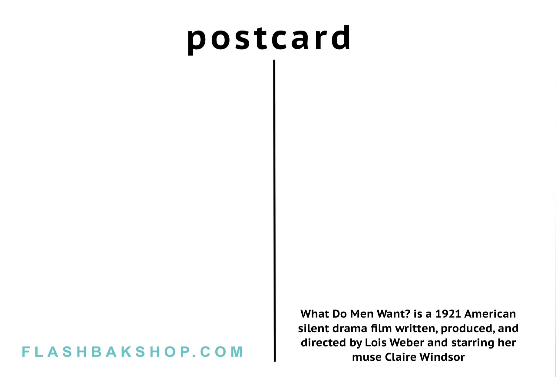 What Do Men Want, película dramática muda, 1921 - Postal
