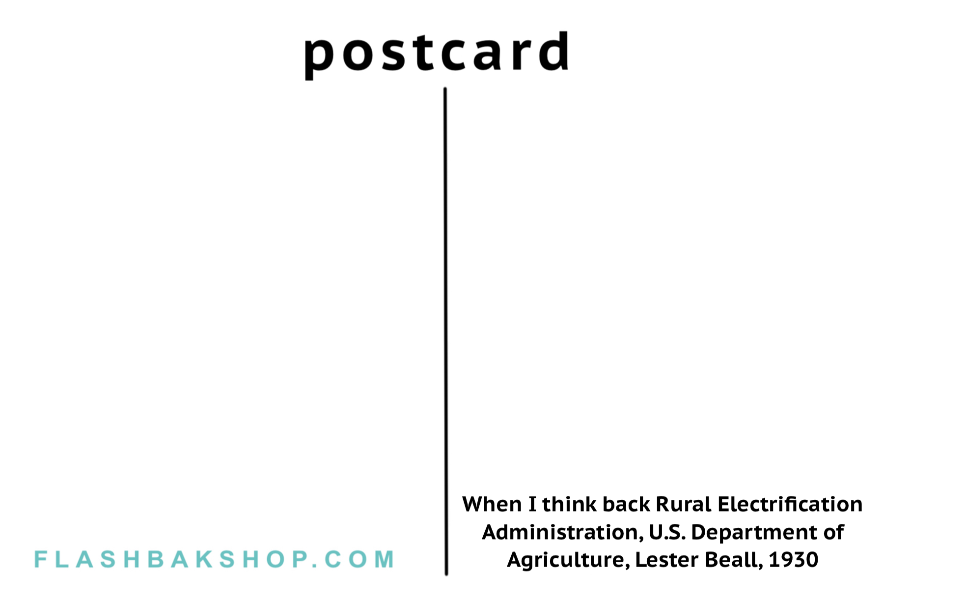 When I Think Back, Rural Electrification Administration, US Department of Agriculture par Lester Beall, 1930 - Carte postale