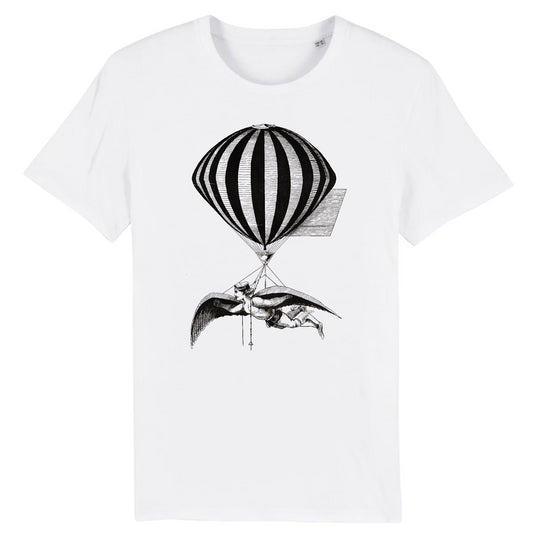 Aerógrafo suspendido de un globo - Camiseta de algodón orgánico