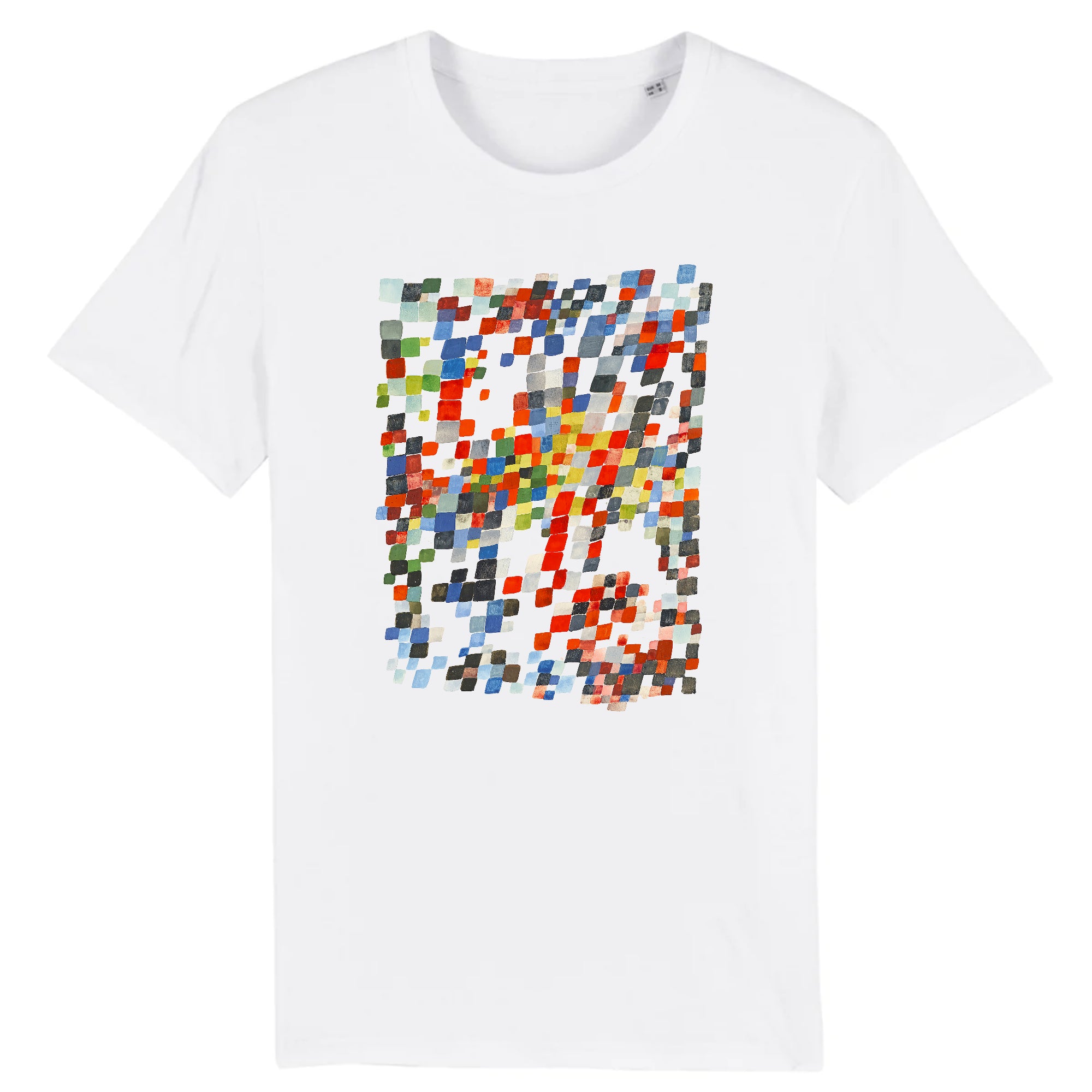 Composición de trazos densos policromados cuadrangulares de Sophie Taeuber-Arp, 1920 - Camiseta de algodón orgánico
