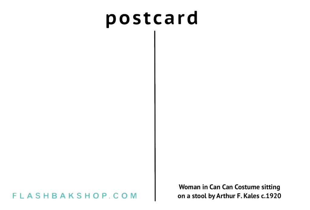 Woman in Can Can Costume sitting on a stool by Arthur F. Kales c.1920 - Postcard