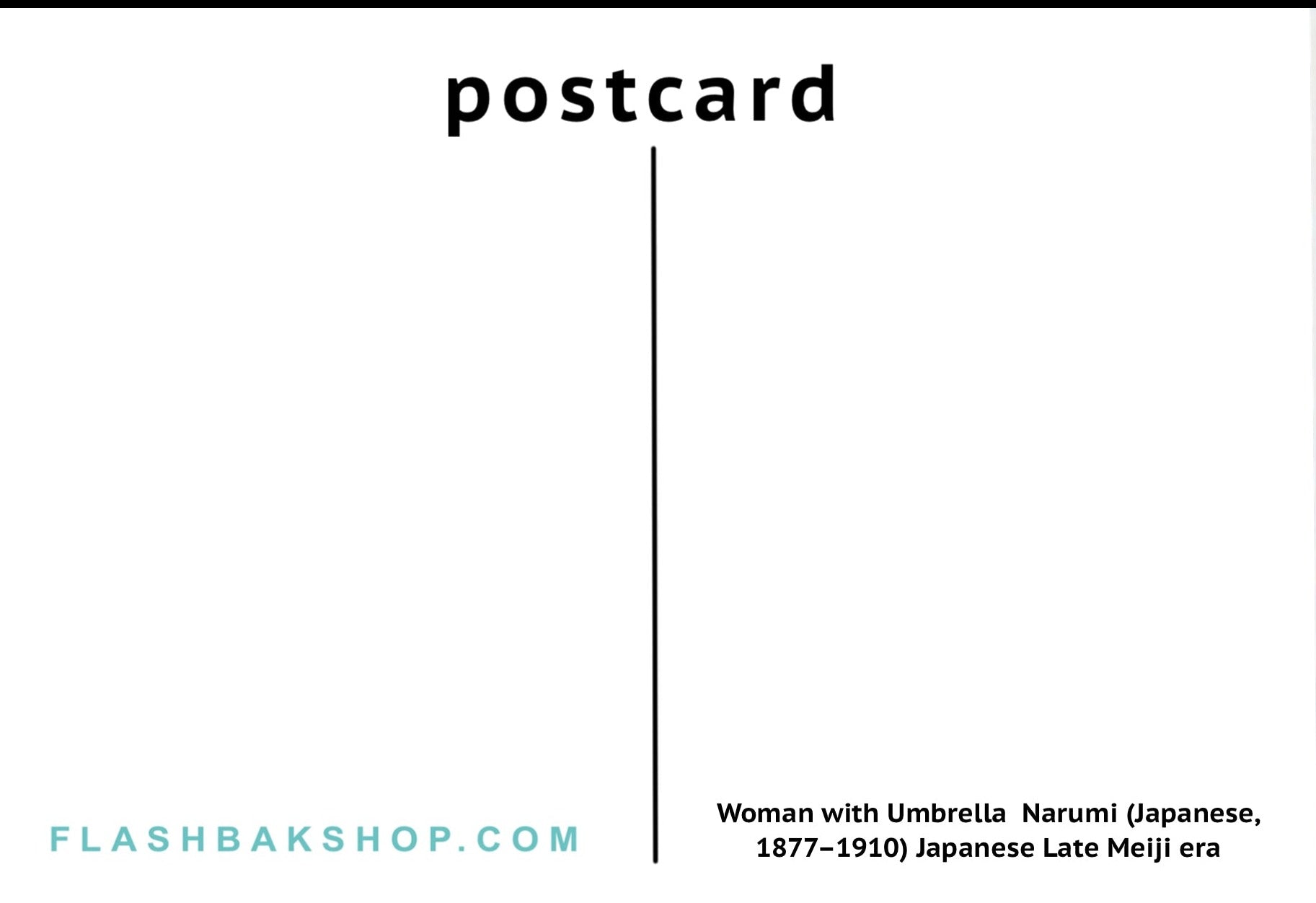 Woman with Umbrella by Ichijô Narumi, c. 1906  - Postcard